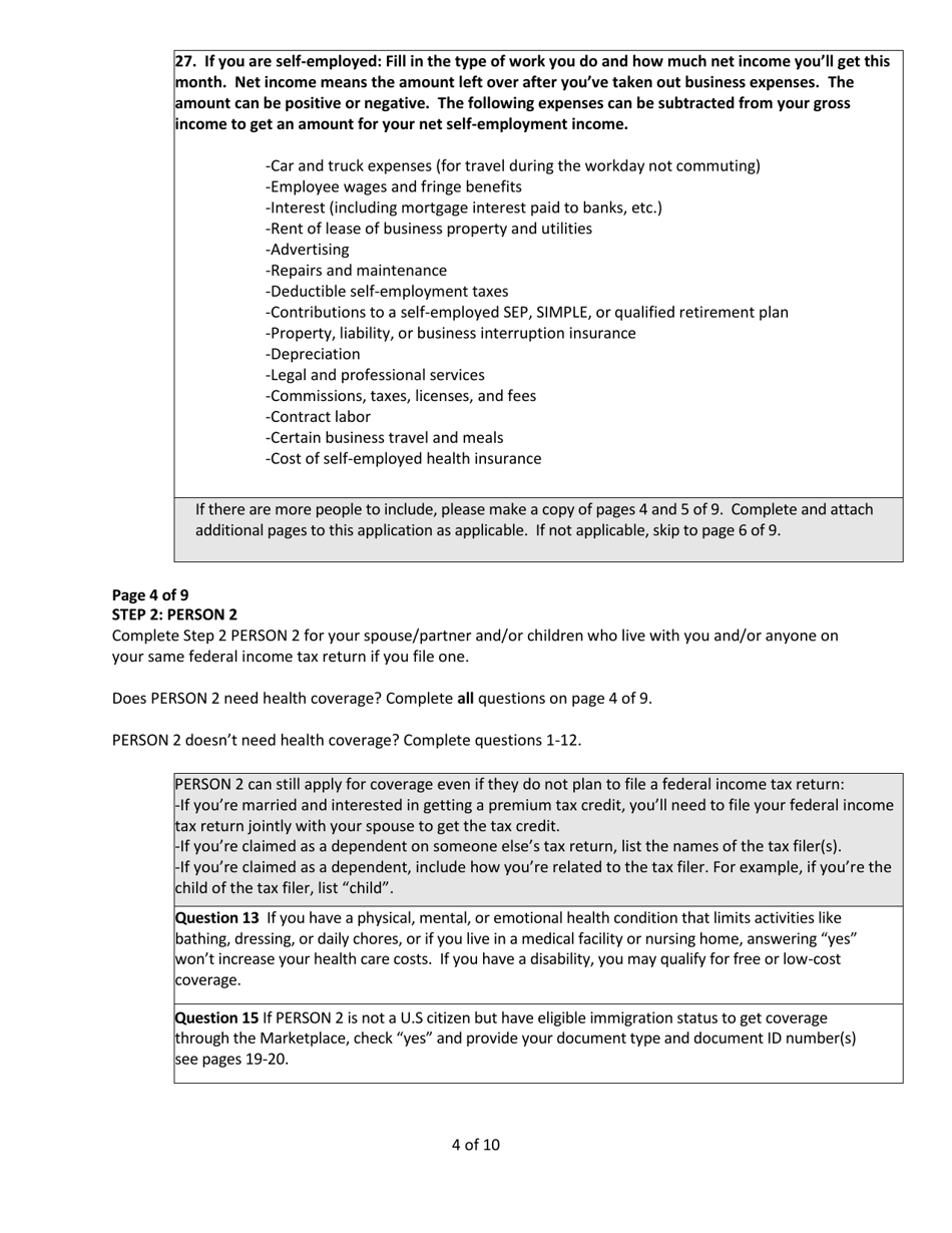 Instructions for Form DHS1100 Application for Health Coverage  Help Paying Costs - Hawaii, Page 4