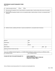 Reference Questionnaire Form - Hawaii, Page 3