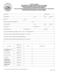 Application for Installation Permit - Hawaii, Page 2