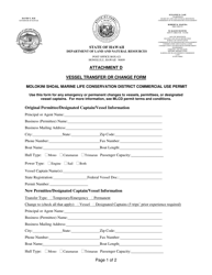 Attachment D Vessel Transfer or Change Form - Hawaii