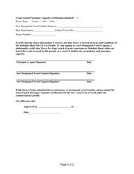 Attachment D Vessel Transfer or Change Form - Hawaii, Page 2