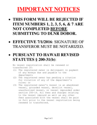 Vessel Notice of Transfer - Hawaii, Page 2