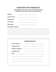 Document preview: Maintenance Request - Hawaii