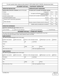 Form CG-3865 Recreational Boating Accident Report, Page 5