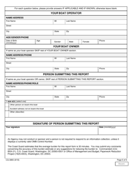Form CG-3865 Recreational Boating Accident Report, Page 6