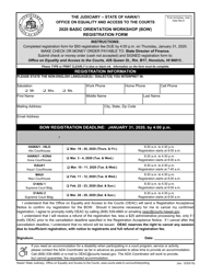 Basic Orientation Workshop (Bow) Registration Form - Hawaii, Page 2