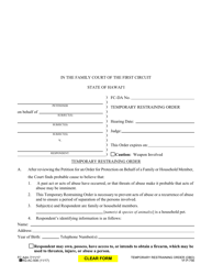 Document preview: Form 1F-P-756 Temporary Restraining Order - Hawaii