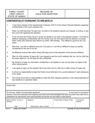 Form 1F-P-2021 Release of Child for Adoption - Hawaii, Page 2