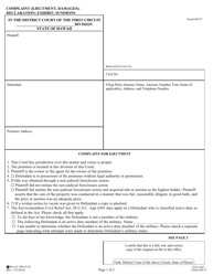 Form 1DC57 Complaint (Ejectment, Damages); Declaration; Exhibit; Summons - Hawaii