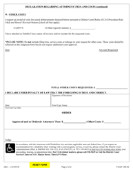 Form 1DC02 Declaration Regarding Attorneys&#039; Fees and Costs; Exhibits - Hawaii, Page 2