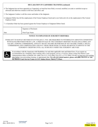 Form 1DC33 Affidavit of Garnishee Transfer; Exhibit(S) Notice to Employer of Judgment Debtor(S); Garnishee Information - Hawaii, Page 2