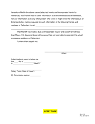 Form 2F-P-115 Affidavit of Plaintiff (For Service by Publication) - Hawaii, Page 2