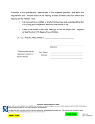 Form 2F-P-515 Waiver of Notice and Consent to Guardianship - Hawaii, Page 2