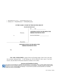 Document preview: Form 2F-P-372 Amended Notice of Hearing for Order for Protection - Hawaii