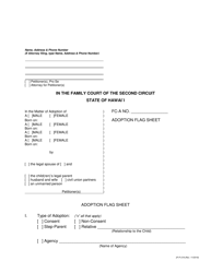 Document preview: Form 2F-P-218 Adoption Flag Sheet - Hawaii