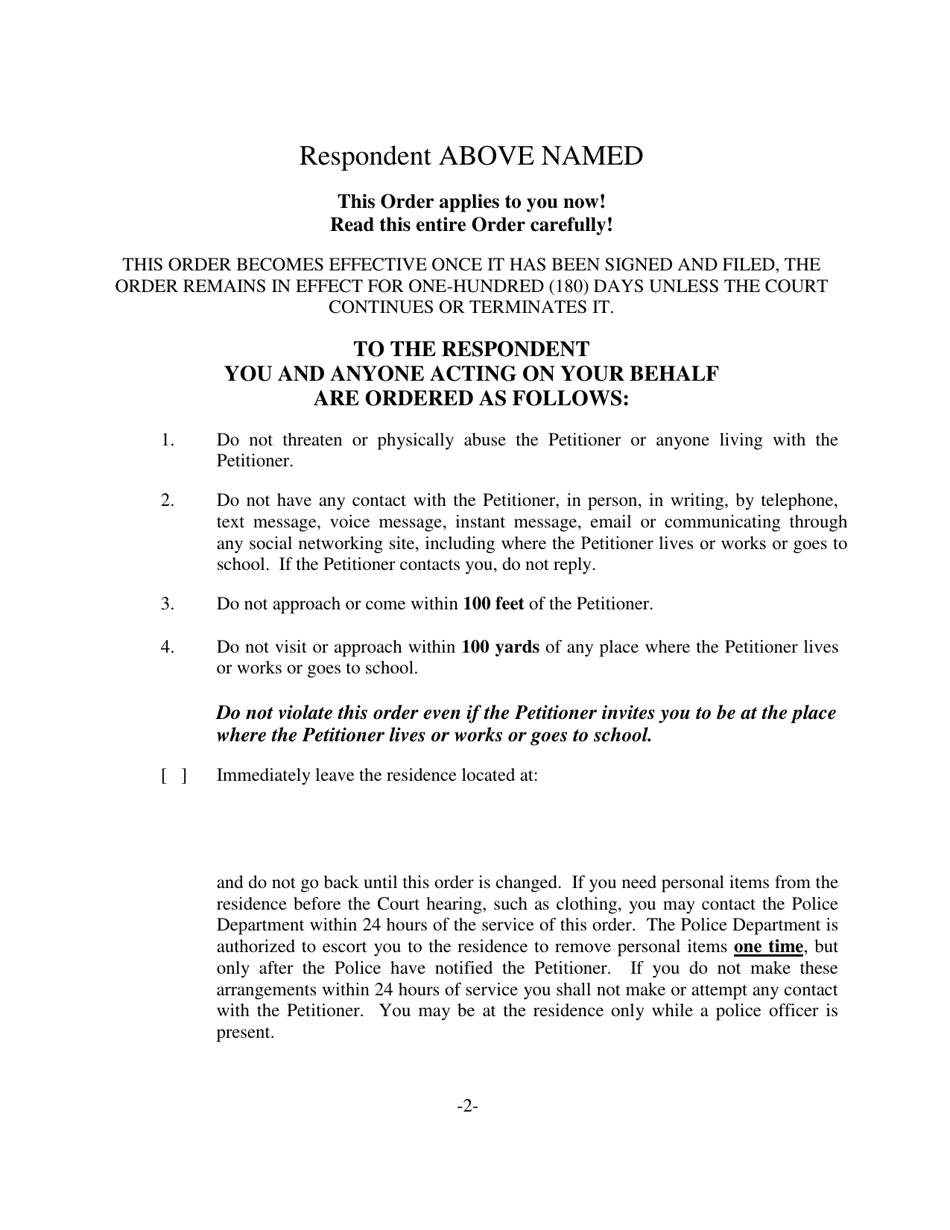 Form 2F-P-468 Temporary Restraining Order - Hawaii, Page 2