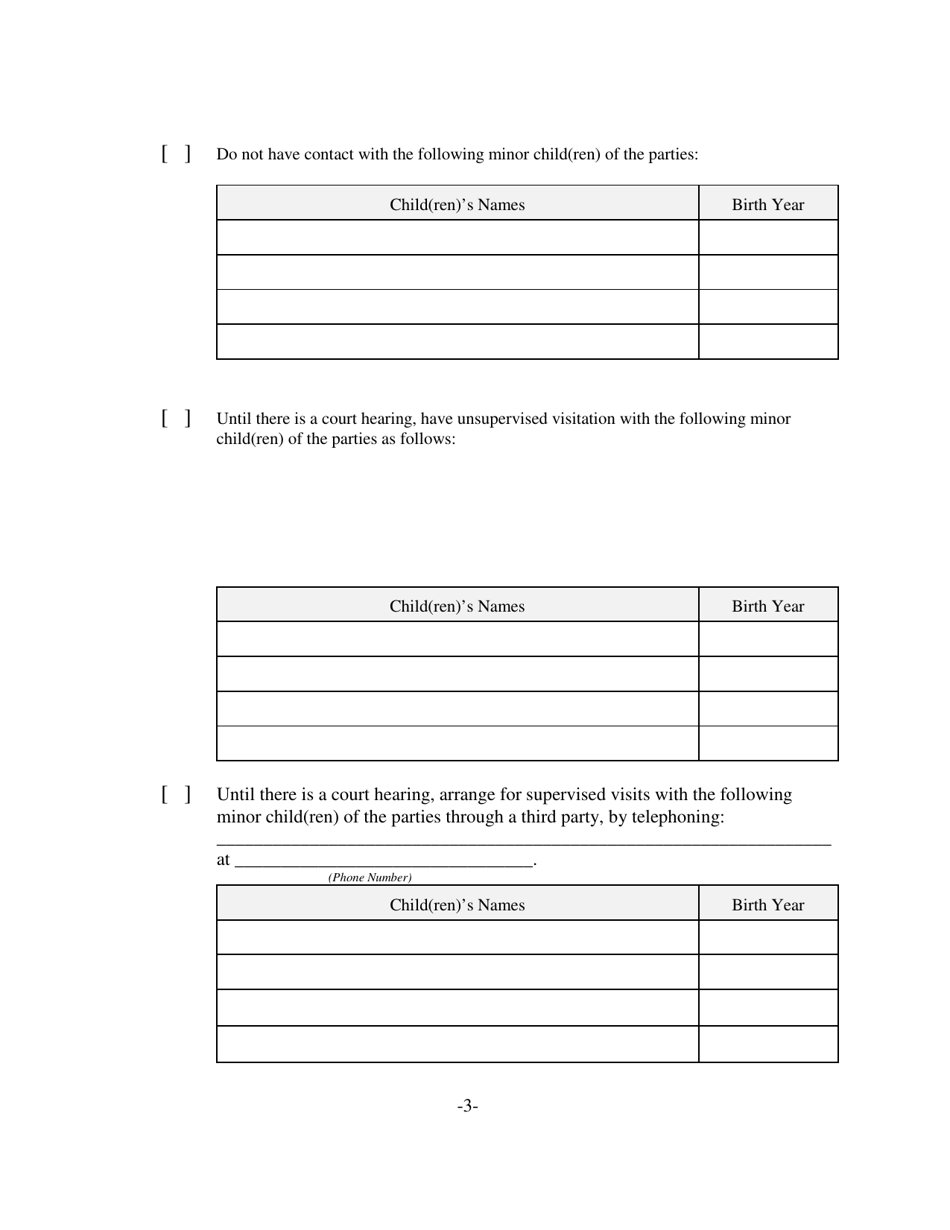 Form 2F-P-468 Temporary Restraining Order - Hawaii, Page 3