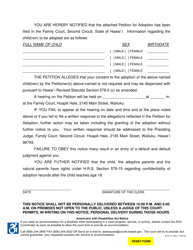 Form 2F-P-211 Notice of Hearing by Mail or Personal Service Without the State - Hawaii, Page 2