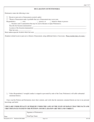Form 3DC51 Petition for Ex Parte Temporary Restraining Order and for Injunction Against Harassment; Declaration of Petitioner; Temporary Restraining Order Against Harassment; and Notice of Hearing - Hawaii, Page 2