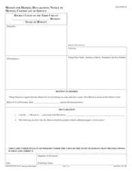 Document preview: Form 3DC36 Motion to Dismiss; Declaration; Notice of Motion; Certificate of Service - Hawaii