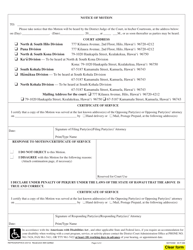Form 3DC36 Motion to Dismiss; Declaration; Notice of Motion; Certificate of Service - Hawaii, Page 2
