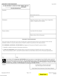 Document preview: Form 3DC35 Judgment for Possession - Hawaii