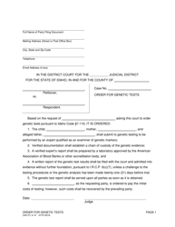 Document preview: Form CAO FL4-14 Order for Genetic Tests - Idaho