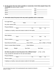 Form CAO GC1-5 Case Information Sheet for Guardianships and Conservatorships - Idaho, Page 2