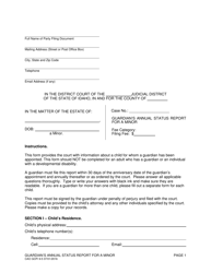 Form CAO GCPi9-5 Guardian&#039;s Annual Status Report for a Minor - Idaho