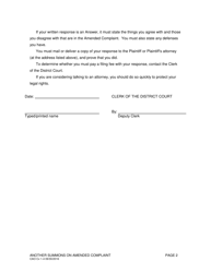 Form CAO Cv1-4 Another Summons on Amended Complaint - Idaho, Page 2