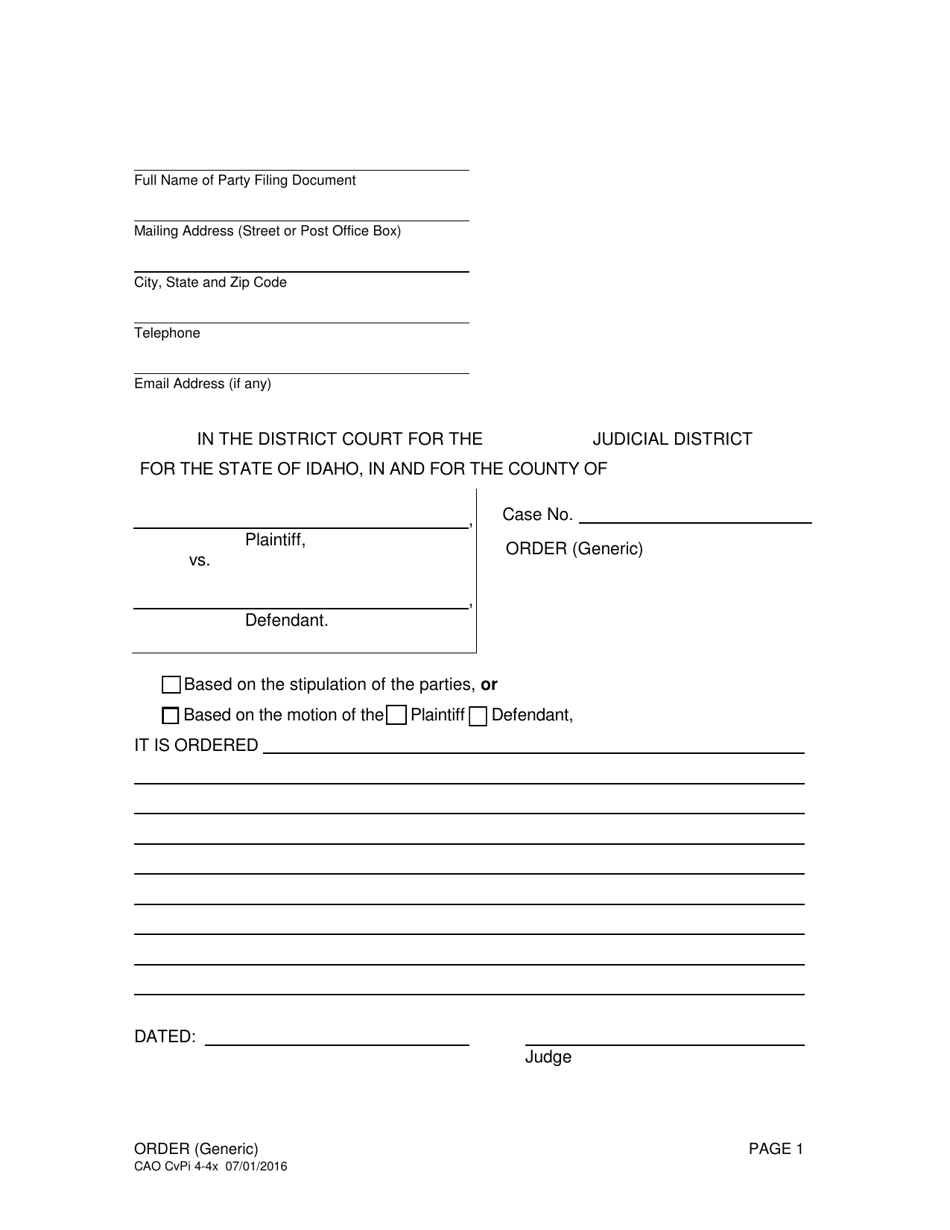 Form CAO CvPi4 4X Fill Out Sign Online and Download Fillable PDF