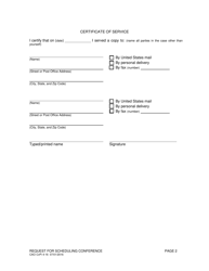 Form CAO CvPi4-16 &quot;Request for Scheduling Conference&quot; - Idaho, Page 2