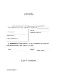 Document preview: Form CAO AbM4-1 Order Sealing File - Idaho