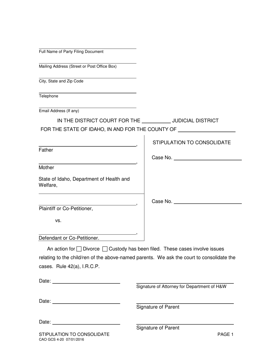 Form Cao Gcs4-20 - Fill Out, Sign Online And Download Printable Pdf 