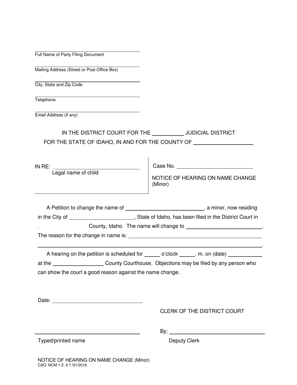 Form CAO NCM1-2 - Fill Out, Sign Online and Download Fillable PDF ...