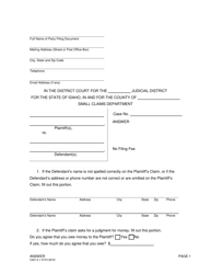 Document preview: Form CAO3-1 Answer - Idaho