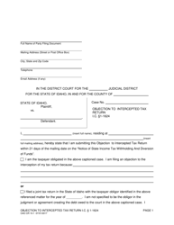 Document preview: Form CAO CR10-1 Objection to Intercepted Tax Return - Idaho
