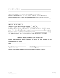 Form CAO SC1-2 Claim - Idaho, Page 2