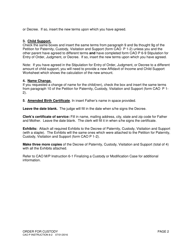 Instructions for Form CAO P8-2 Decree of Paternity, Custody, Child Support - Idaho, Page 2