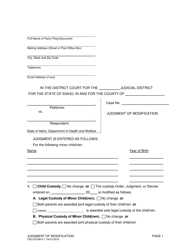 Form CAO GCSM8-1 &quot;Judgment of Modification&quot; - Idaho