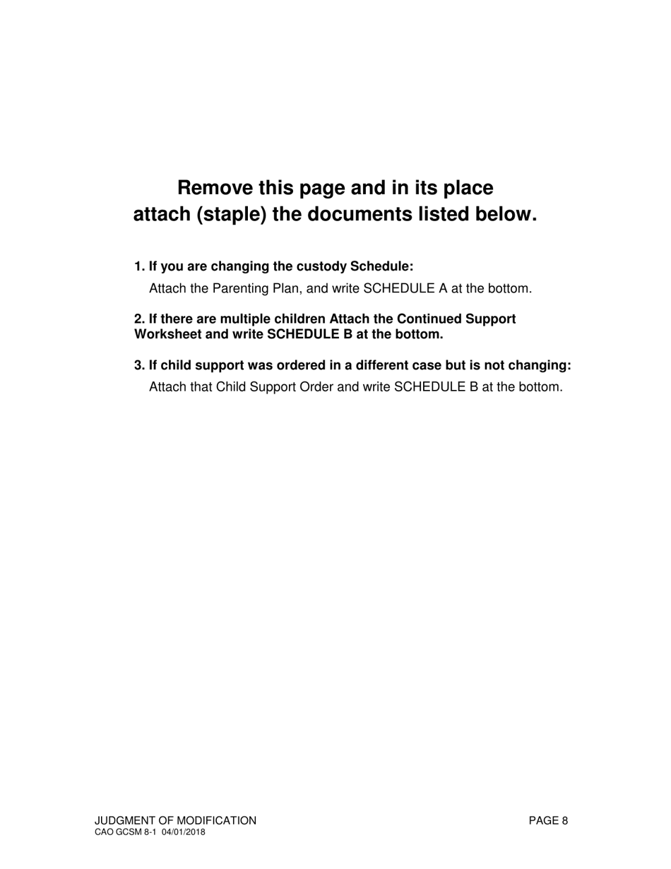 Form CAO GCSM8-1 Judgment of Modification - Idaho, Page 8