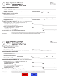 Form PST-2 Prepaid Sales Tax Statement of Tax Paid - Illinois, Page 2