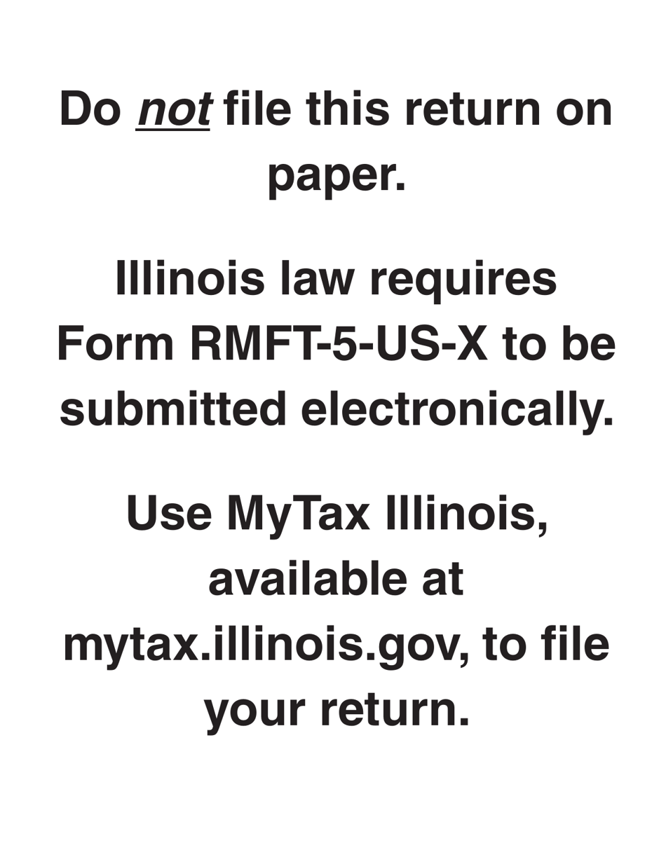 Form RMFT-5-US-X Amended Return / Claim for Credit Underground Storage Tank Tax and Environmental Impact Fee - Illinois, Page 1
