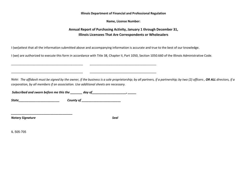 Form IL505-705 - Fill Out, Sign Online and Download Printable PDF ...