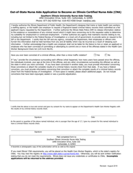 Out-of-State Nurse Aide Application to Become an Illinois Certified Nurse Aide (Cna) - Illinois, Page 2