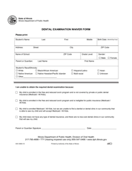 Document preview: Dental Examination Waiver Form - Illinois