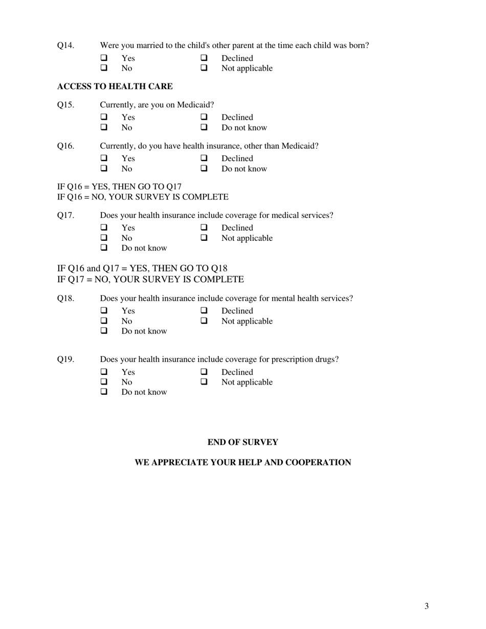 Form CFS2030-1 National Youth in Transition Database Baseline Survey - Illinois, Page 3
