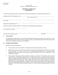 Document preview: Form CFS1800-C-A Adoption Assistance Agreement - Illinois