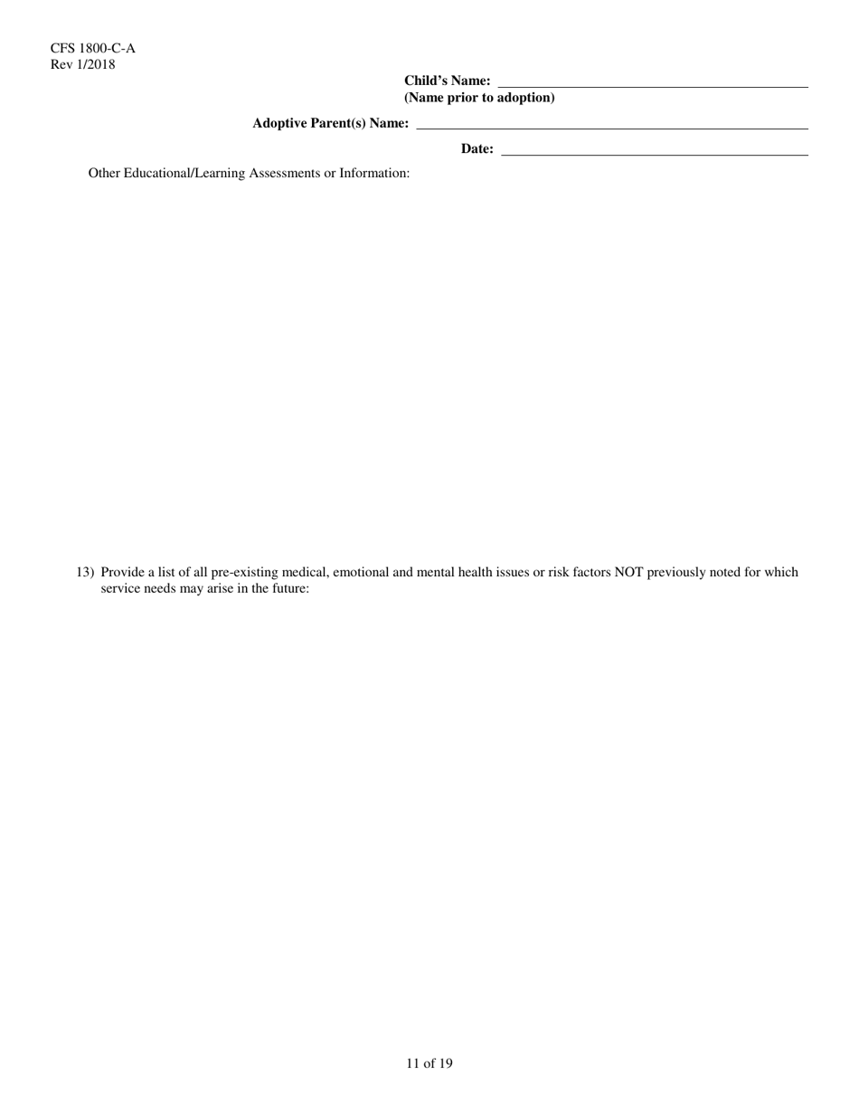 Form CFS1800-C-A Adoption Assistance Agreement - Illinois, Page 11