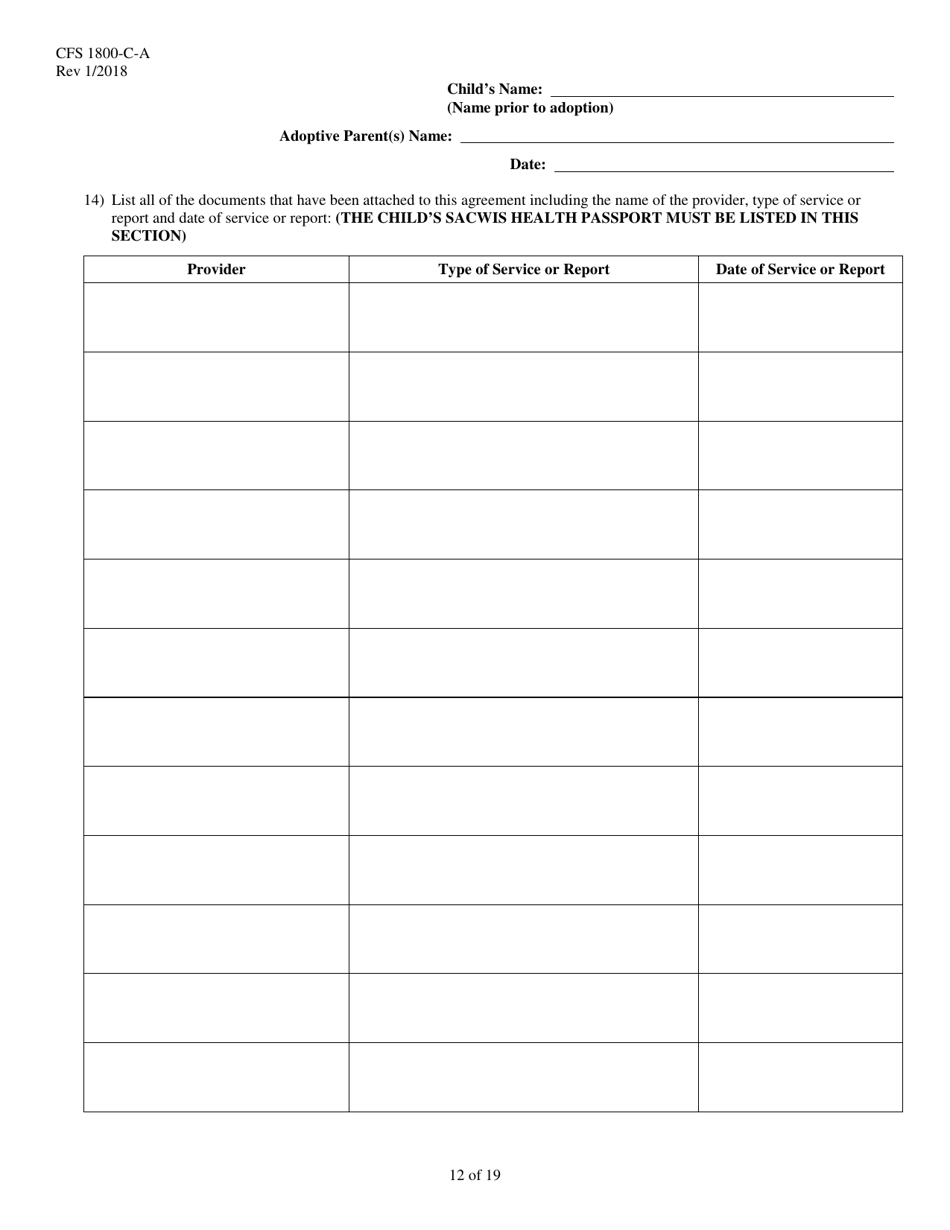 Form CFS1800-C-A Adoption Assistance Agreement - Illinois, Page 12